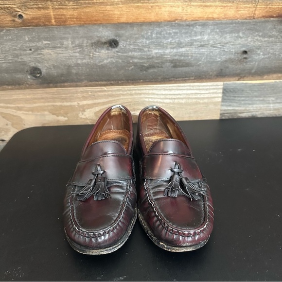 Allen Edmonds Stowe Mens Burgundy Tassel Slip On Designer Loafers 10D - Picture 4 of 10